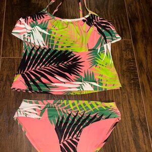 Cat & Jack Pink and Green Bikini Swimwear